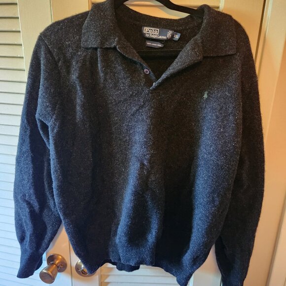 XXL Dark Grey Ralph Lauren Polo Sweater, 100% Lamb's Wool - Picture 1 of 3